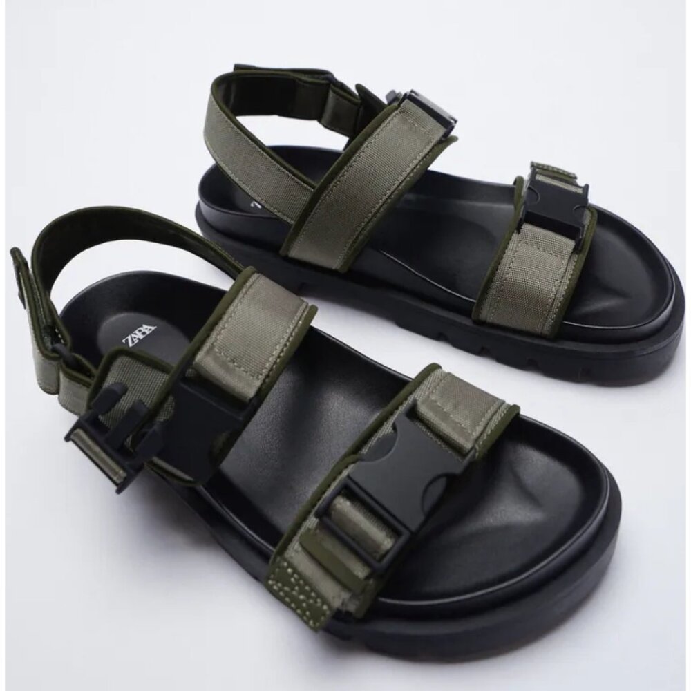 Zara flat strappy sandals